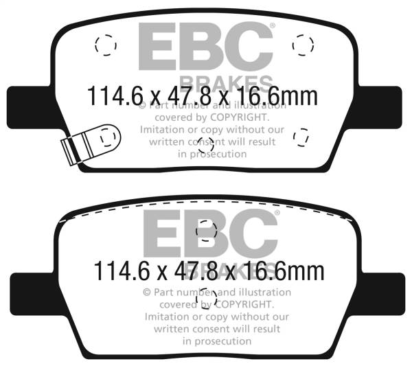 EBC Brakes - EBC Brakes Yellowstuff Street And Track Brake Pads DP43064R