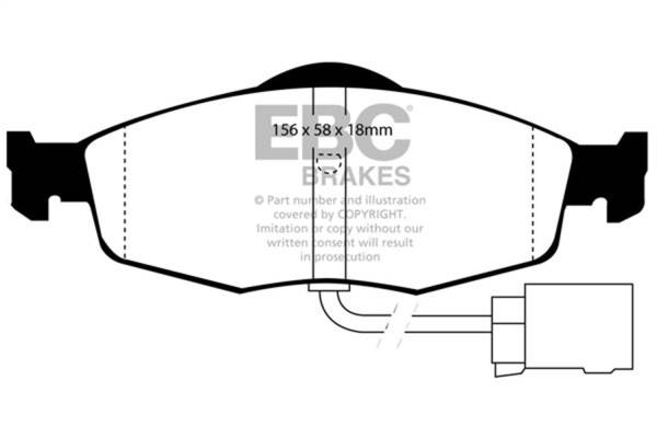 EBC - EBC 95-00 Ford Contour 2.0 Yellowstuff Front Brake Pads - DP4955R