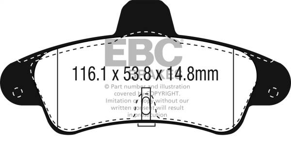 EBC - EBC 01-03 Mercury Cougar Yellowstuff Rear Brake Pads - DP4965/2R