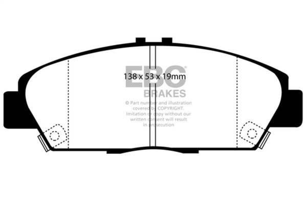 EBC - EBC 92-96 Honda Prelude 2.2 Yellowstuff Front Brake Pads - DP4975R