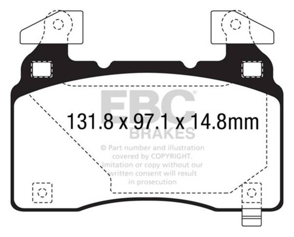 EBC - EBC 14+ Chevrolet Corvette Stingray (C7) 6.2 (Z51 Performance Package) Bluestuff Front Brake Pads - DP53028NDX