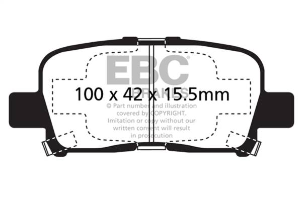 EBC - EBC 00-02 Acura MDX 3.5 Greenstuff Rear Brake Pads - DP61662