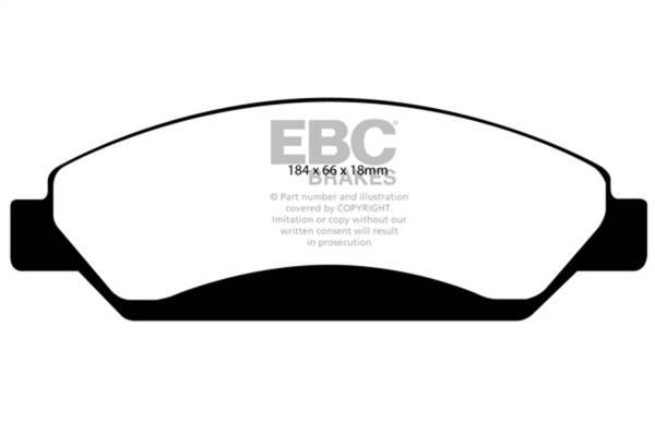 EBC - EBC 07 Cadillac Escalade 6.2 2WD Greenstuff Front Brake Pads - DP61742