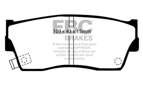 EBC - EBC 98-00 Chevrolet Tracker 1.6 (2 Door) Greenstuff Front Brake Pads - DP6774