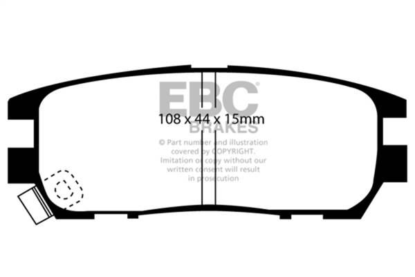 EBC - EBC 92-97 Mitsubishi Montero 3.0 Greenstuff Rear Brake Pads - DP6958