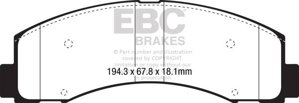 EBC Brakes - EBC Brakes Truck/SUV Extra Duty Brake Pads ED93088