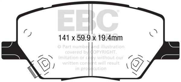 EBC Brakes - EBC Brakes Ultimax OEM Replacement Brake Pads