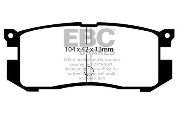 EBC - EBC 89-92 Ford Probe 2.2 Ultimax Rear Brake Pads - UD400