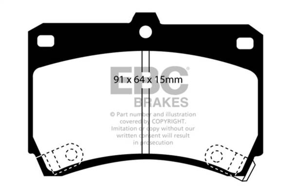 EBC - EBC 94-97 Ford Aspire 1.3 manual Ultimax2 Front Brake Pads - UD466