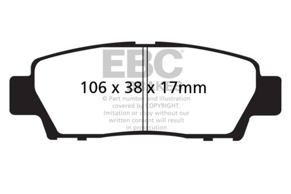 EBC - EBC 95-96 Toyota Avalon 3.0L Ultimax Rear Brake Pads - UD672