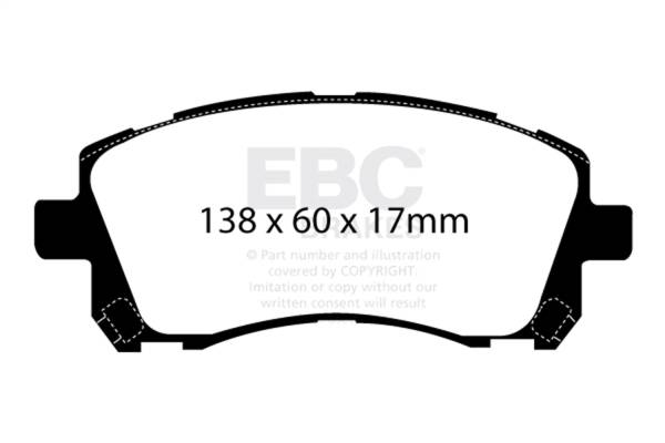 EBC - EBC 98-02 Subaru Forester 2.5 Ultimax2 Front Brake Pads - UD721