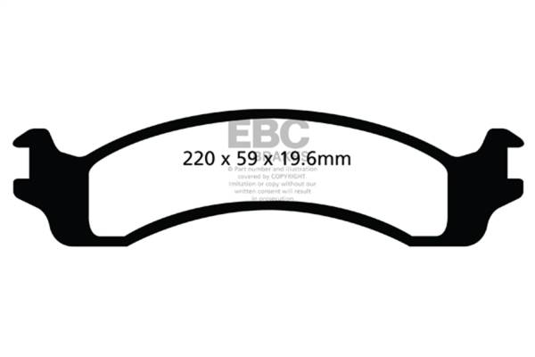 EBC - EBC 00-02 Dodge Ram 2500 Pick-up 5.2 2WD (Pad with wear sensor) Ultimax2 Front Brake Pads - UD859