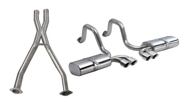 Corsa Performance - Corsa Performance 2.5in. Cat-Back Dual Rear Exit with Twin 3.5in. Polished Pro-Series Tips 14111CB