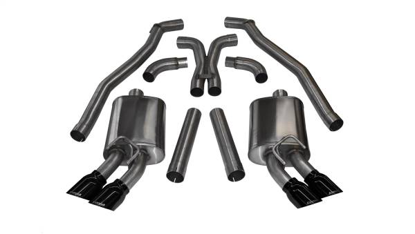 Corsa Performance - Corsa Performance 3.0in. Cat-Back Dual Rear Exit with Twin 4.0in. Black PVD Pro-Series Tips 14971BLK