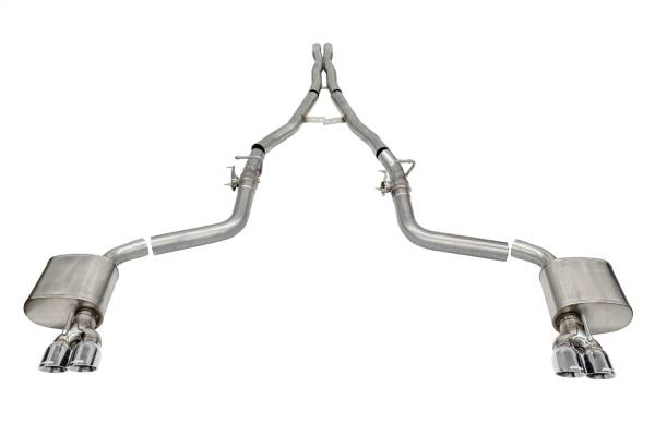 Corsa Performance - Corsa Performance 2.75in. Valved Cat-Back Dual Rear Exit with Twin 3.5in. Polished Pro Series® Tips 21070