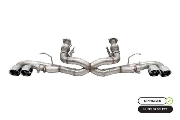 Corsa Performance - Corsa Performance 3.0in. Muffler Delete Cat-Back Exhaust System with AFM Valve and 4.5in. Polished Pro-Series Tips 21102