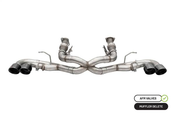 Corsa Performance - Corsa Performance 3.0in. Muffler Delete Cat-Back Exhaust System with AFM Valve and 4.5in. Black PVD Pro-Series Tips 21102BLK