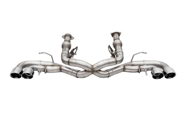 Corsa Performance - Corsa Performance 3.0in. Track Series Cat-Back Muffler Delete Exhaust System with 4.5in. Polished Pro-Series Tips 21104