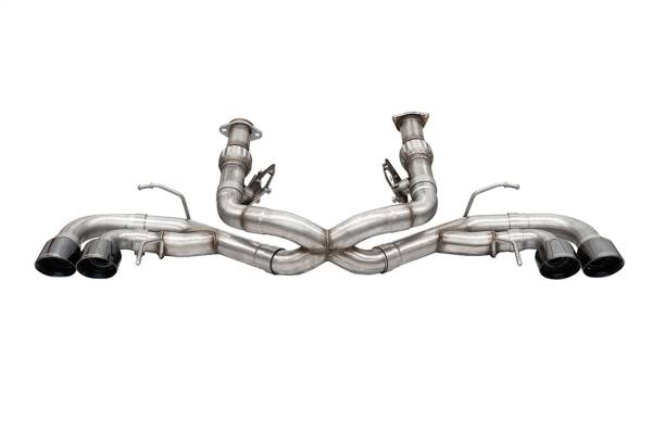 Corsa Performance - Corsa Performance 3.0in. Track Series Cat-Back Muffler Delete Exhaust System with 4.5in. Black PVD Pro-Series Tips 21104BLK