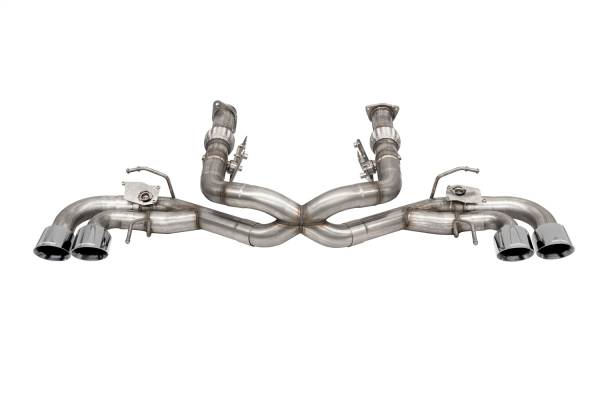 Corsa Performance - Corsa Performance 3.0in. Muffler Delete 4 Valve Cat-Back Exhaust System with NPP Sound control and 4.5in. Polished Pro-Series Tips 21106