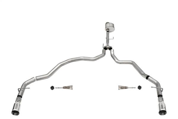 Corsa Performance - Corsa Performance 3.0in. Dual Rear Exit Catback Exhaust System with Flat Cut 4.0in. Dual Wall Tips 21143