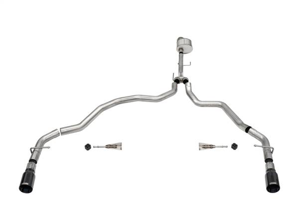 Corsa Performance - Corsa Performance 3.0in. Dual Rear Exit Catback Exhaust System with Flat Cut 4.0in. Dual Wall Tips 21143BLK