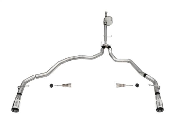 Corsa Performance - Corsa Performance 3.0in. Dual Rear Exit Catback Exhaust System with Flat Cut 4.0in. Dual Wall Tips 21146