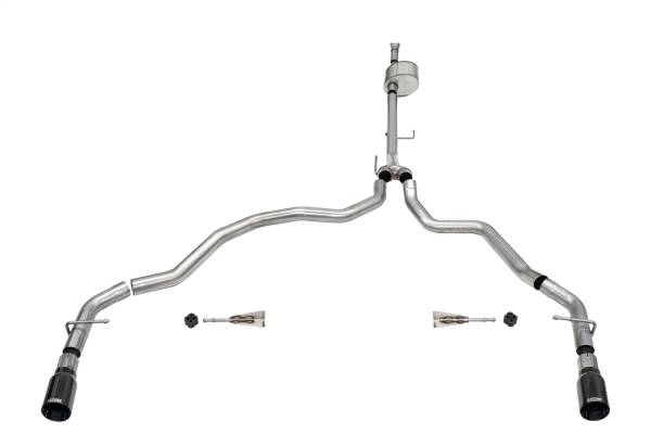 Corsa Performance - Corsa Performance 3.0in. Dual Rear Exit Catback Exhaust System with Flat Cut 4.0in. Dual Wall Tips 21146BLK