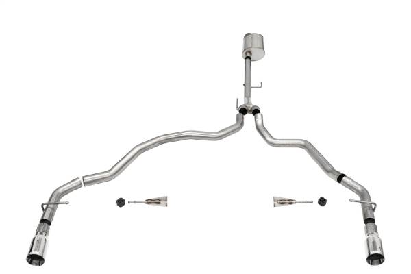 Corsa Performance - Corsa Performance 3.0in. Dual Rear Exit Catback Exhaust System with Flat Cut 4.0in. Dual Wall Tips 21155