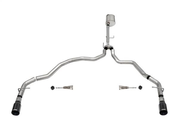 Corsa Performance - Corsa Performance 3.0in. Dual Rear Exit Catback Exhaust System with Flat Cut 4.0in. Dual Wall Tips 21155BLK