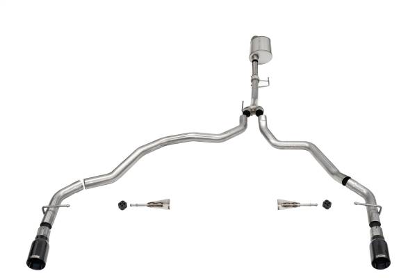 Corsa Performance - Corsa Performance 3.0in. Dual Rear Exit Catback Exhaust System with Flat Cut 4.0in. Dual Wall Tips 21164BLK