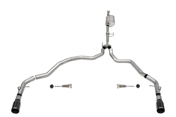 Corsa Performance - Corsa Performance 3.0in. Dual Rear Exit Catback Exhaust System with Flat Cut 4.0in. Dual Wall Tips 21167BLK