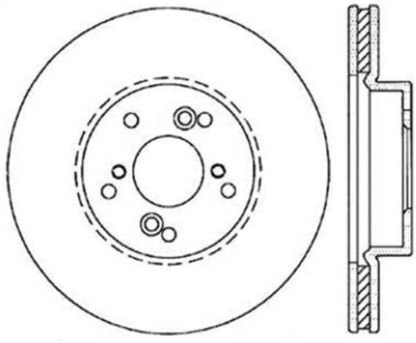 Stoptech - StopTech Power Slot 99-08 Acura TL (STD Caliber) / 01-03 CL / 04-10 TSX Front Left Slotted Rotor - 126.40046CSL