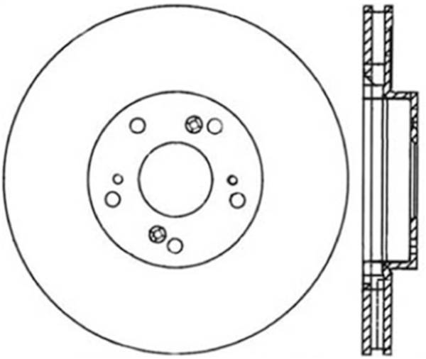 Stoptech - StopTech Power Slot Slotted 06-08 Honda Civic Si CRYO Front Left Rotor - 126.40057CSL