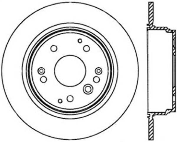 Stoptech - StopTech Power Slot 04-08 Acura TL/TL-S / 03-09 Honda Element Rear Left Slotted CRYO Rotor - 126.40061CSL