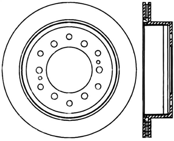 Stoptech - StopTech 01-07 Toyota Sequoia/03-09 4 Runner / 03-09 Lexus GX470 Slotted Left Rear CRYO-STOP Rotor - 126.44128CSL