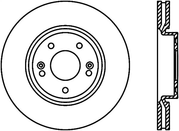 Stoptech - StopTech 09-18 Kia Forte Cryo Front Right Slotted Sport Brake Rotor - 126.51020CSR