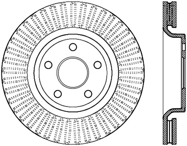 Stoptech - StopTech 11-13 Jeep Grand Cherokee Front Left Cryo Slotted Sport Brake (Excludes SRT8) - 126.58008CSL