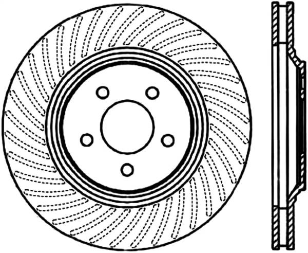 Stoptech - StopTech Power Slot 94-04 Ford Mustang Front Left Slotted CRYO Rotor - 126.61044CSL