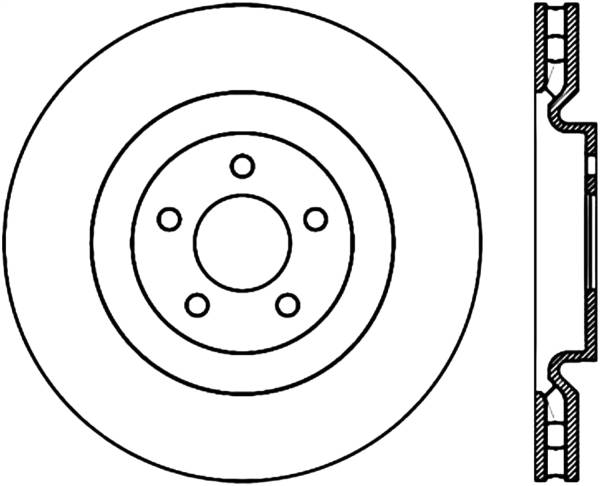 Stoptech - StopTech Power Slot Cryo 07-08 Ford Mustang Shelby Front Left Slotted Rotor - 126.61089CSL