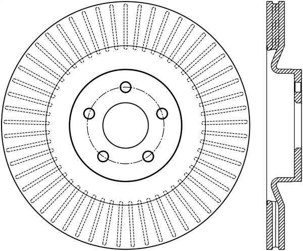 Stoptech - StopTech Sport Slotted 16-18 Ford Focus RS Front Left CRYO Rotor - 126.61124CSL