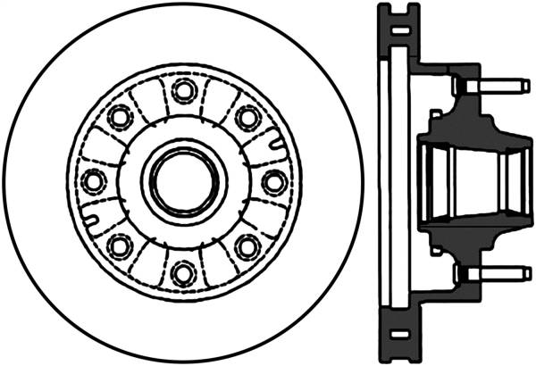 Stoptech - StopTech 00-02 Ford Excursion 2WD / 99-00 F250 SD 2WD Front Left Slotted CRYO-STOP Brake Rotors - 126.65073CSL