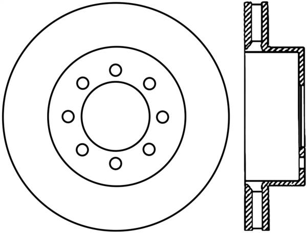 Stoptech - StopTech Power Slot 05-11 Ford F250/F350 PU 4WD Front Left Slotted CRYO-STOP Rotor - 126.65112CSL