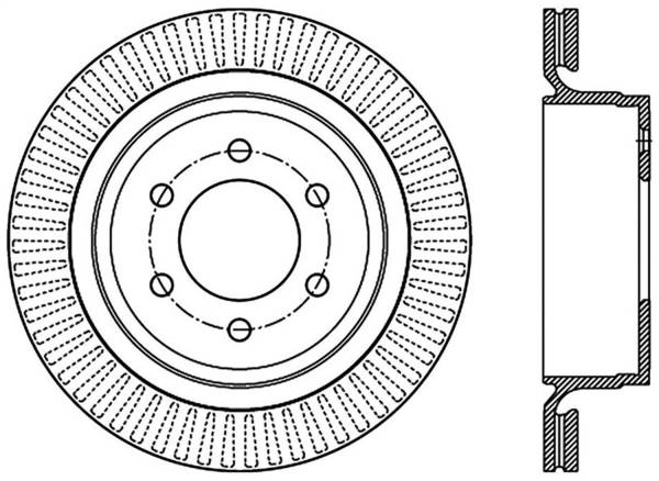 Stoptech - StopTech 12-14 Ford F-150 w/ 6 Lug Rear Left Slotted Sport Cryo Brake Rotor - 126.65135CSL