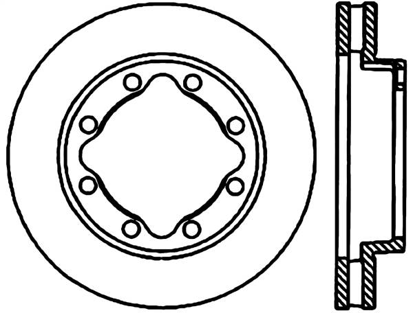 Stoptech - StopTech 94-99 Dodge Ram 2500 Cryo Slotted Front Left Sport Brake Rotor - 126.66026CSL