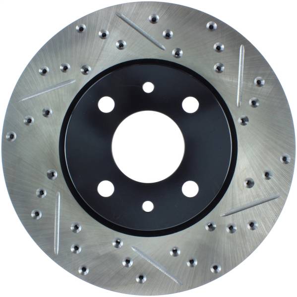 StopTech - StopTech Sport Drilled/Slotted Brake Rotor; Front Left