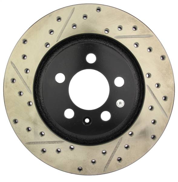 StopTech - StopTech Sport Drilled/Slotted Brake Rotor; Front Right