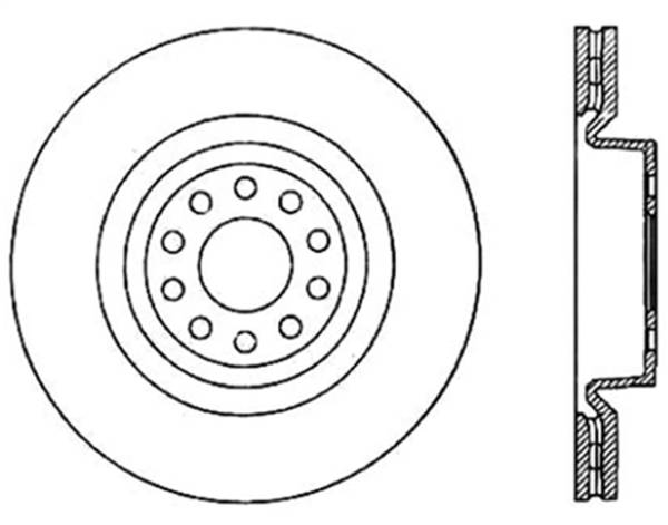 StopTech - StopTech Sport Drilled/Slotted Brake Rotor; Front Right