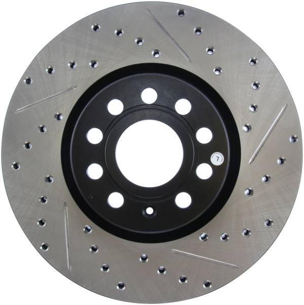 StopTech - StopTech Sport Drilled/Slotted Brake Rotor; Front Left