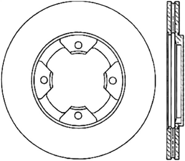 Stoptech - StopTech Power Slot 84-85 Nissan 300ZX Slotted & Drilled Left Front Rotor - 127.42034L